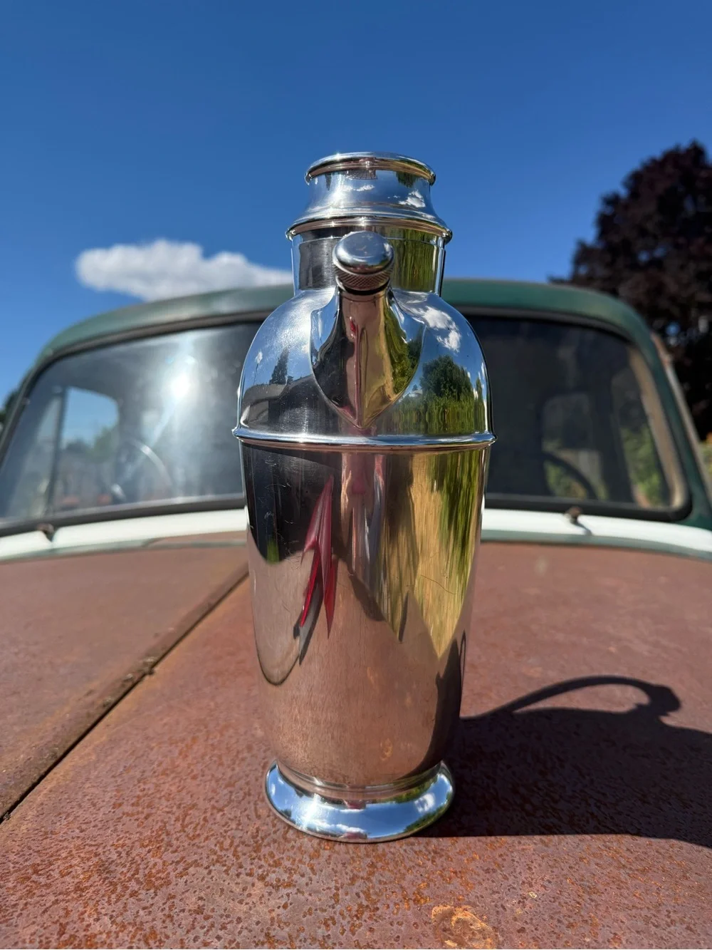 Silver Plated Cocktail Shaker Pitcher - Classic Silver Finish